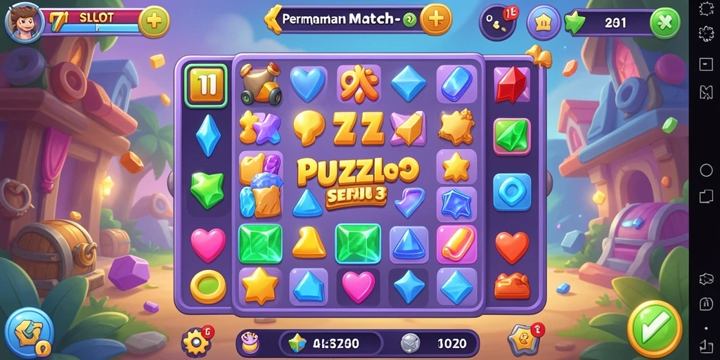 Gameplay seru 171SLOT dengan tantangan Match-3.