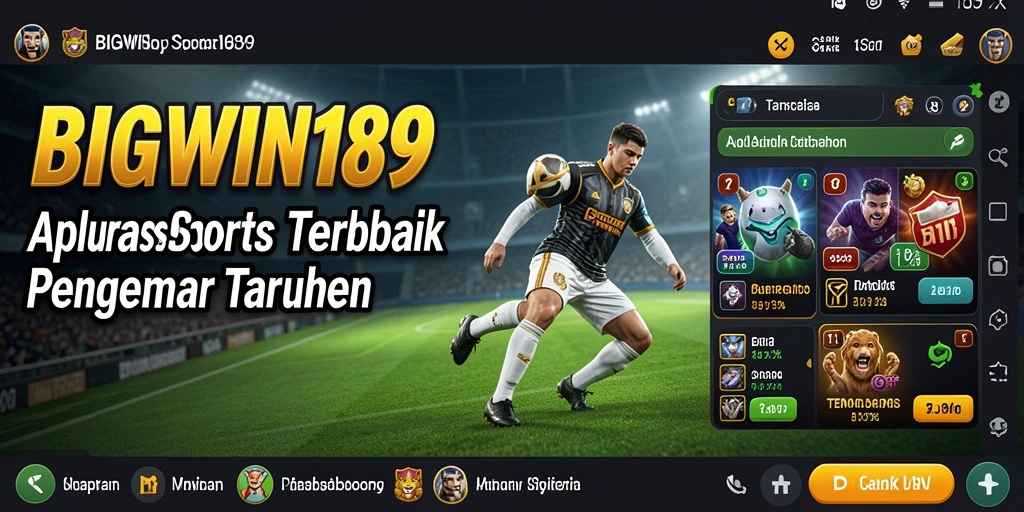 Tampilan screenshot utama BIGWIN189 yang menunjukkan fitur taruhan olahraga.