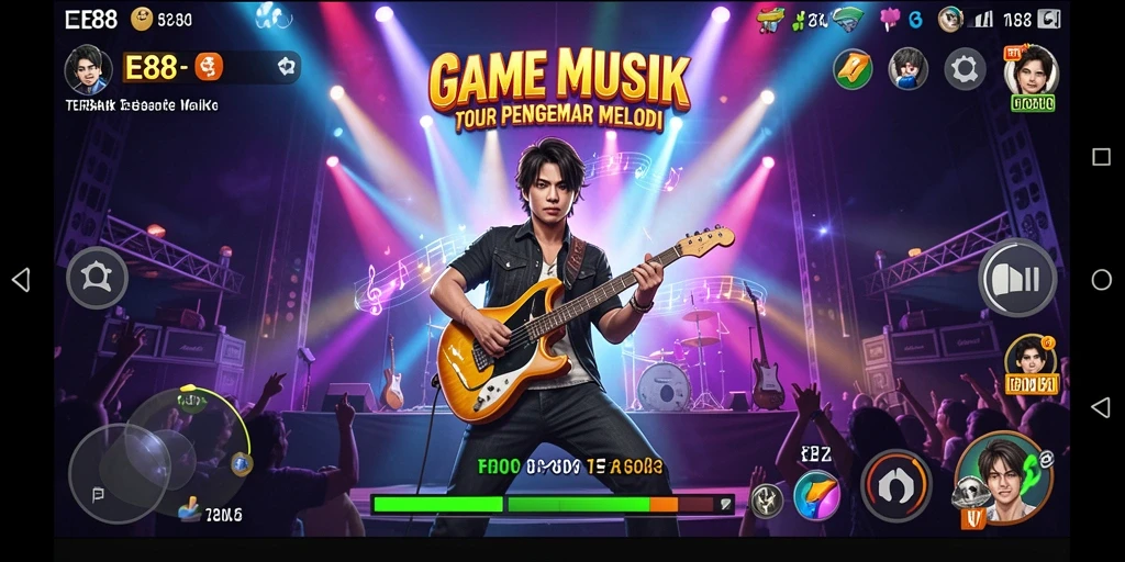 Screenshot E88 menampilkan gameplay yang seru dan interaktif dalam permainan musik.
