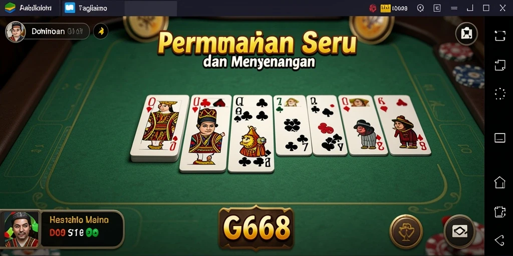Screenshot utama G668 menampilkan gameplay seru dari permainan Domino.