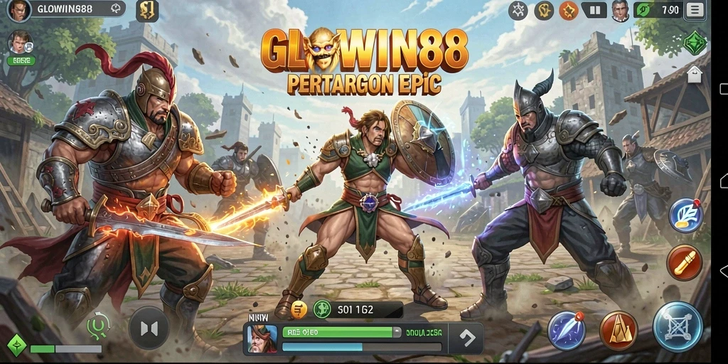 Gameplay GLOWIN88 yang menegangkan dalam pertempuran Battle Royale.