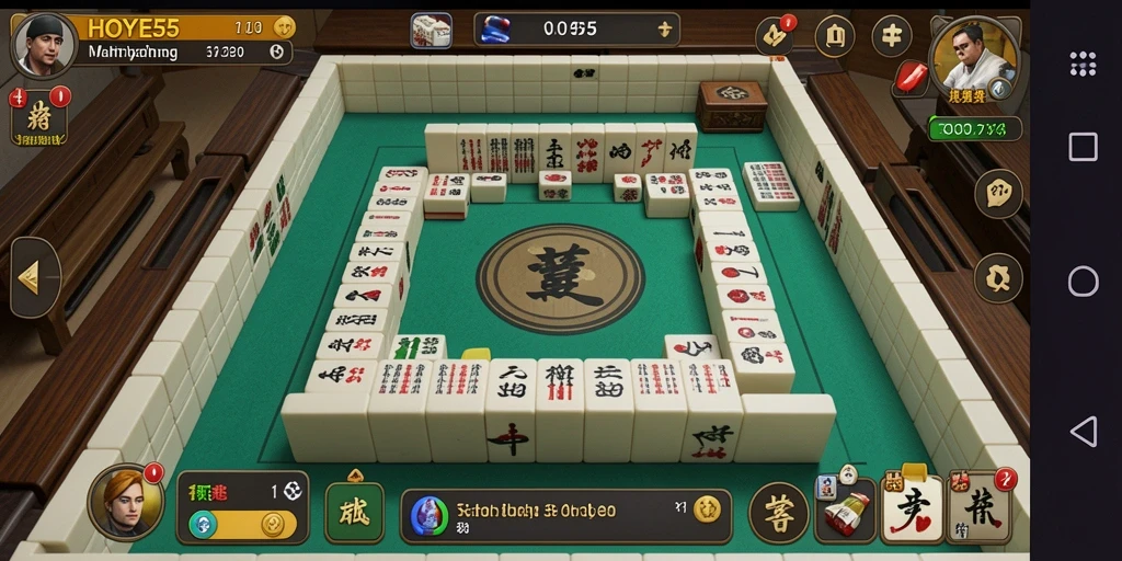 Screenshot utama HOYE55 menampilkan gameplay Mahjong yang menantang.