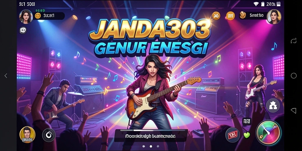 Tampilan gameplay JANDA303 saat bermain musik bersama teman.