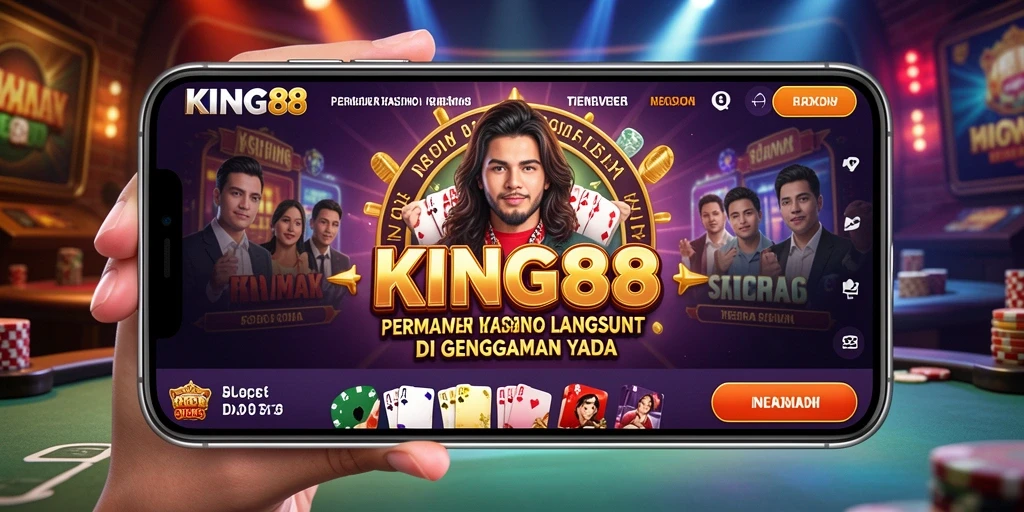 Tampilan gameplay KING88 dengan dealer langsung di kasino.