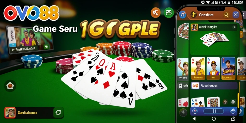 Tampilan gameplay Gaple yang seru dan interaktif di OVO88.
