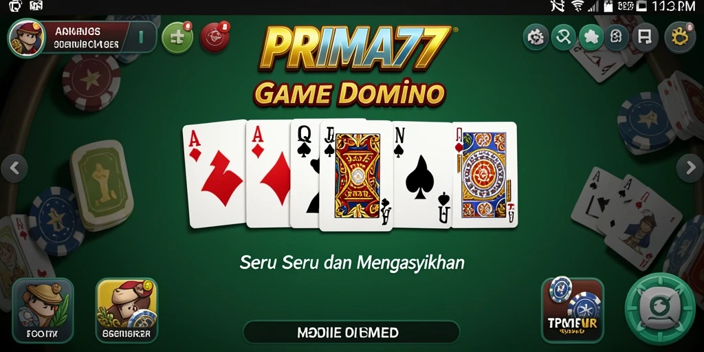 Tampilan gameplay seru dari PRIMA77 dengan teman-teman di Domino.