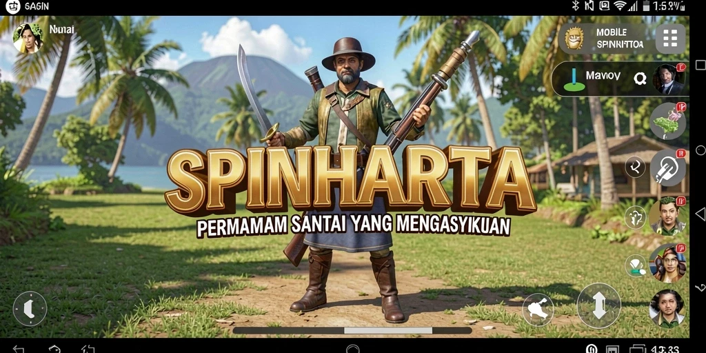 Tampilan gameplay SPINHARTA yang seru dan menantang.