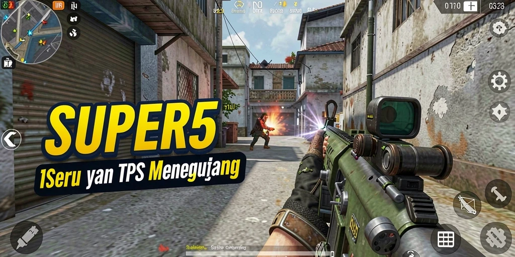 Tampilkan aksi seru dalam gameplay TPS SUPER5.