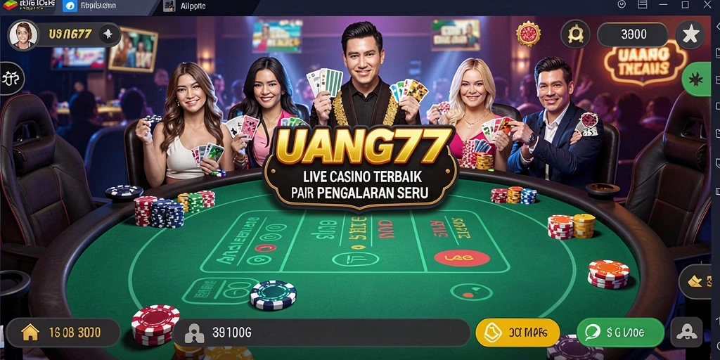 Tampilan gameplay UANG77 yang menegangkan dengan dealer langsung.