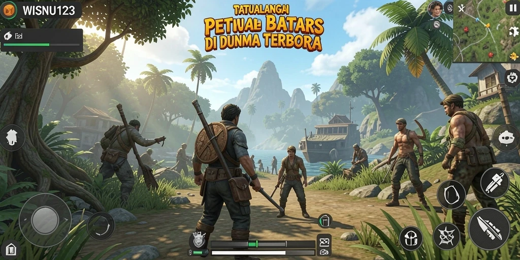Tangkapan layar menunjukkan pemain menjelajahi dunia terbuka dengan landscape indah.