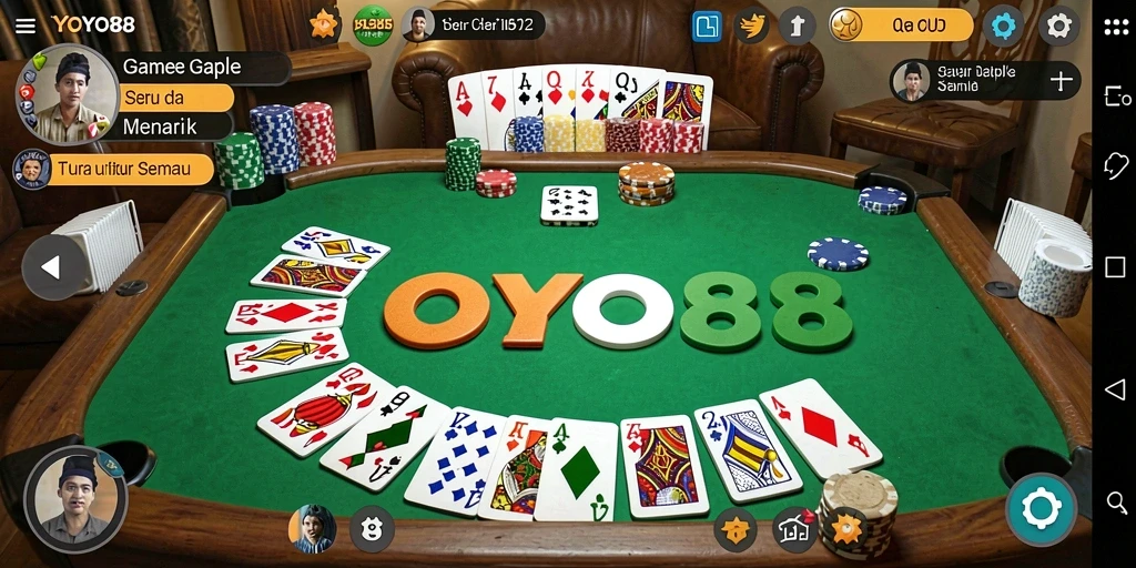 Tampilan gameplay YOYO88 yang seru dan menarik dalam permainan Gaple.